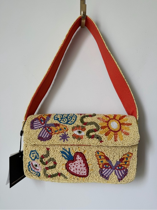 America & Beyond Handbags - America & Beyond Beaded yellow snake sun butterfly Shoulder Bag